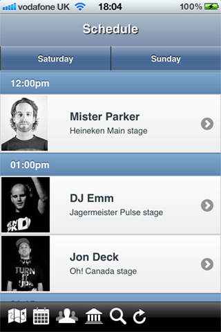 Escapade Dance Music Festival iPhone App - BEFORE